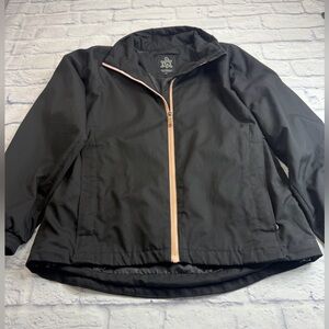 Women's Black Utility Jacket with Pink Accents. Waterproof. Golf. Size M.